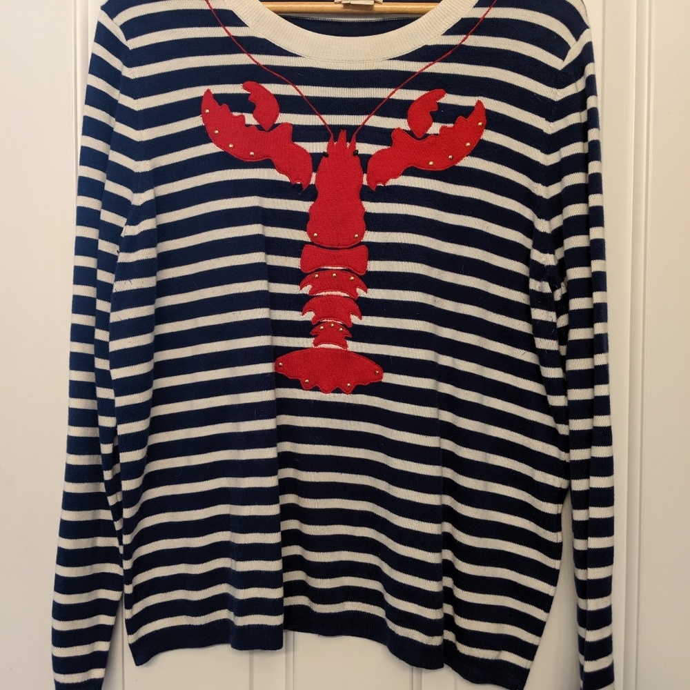 Kate Spade Striped Lobster Sweater